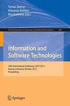 Information and software technologies 19th international conference ; proceedings