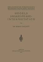 Hegels Shakespeare- Interpretation