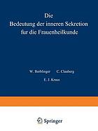 Die Bedeutung der inneren Sekretion für die Frauenheilkunde