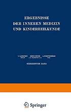 Ergebnisse der Inneren Medizin und Kinderheilkunde : Siebzehnter Band