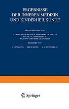 Ergebnisse der inneren Medizin und Kinderheilkunde : Siebenundzwanzigster Band