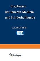 Ergebnisse der Inneren Medizin und Kinderheilkunde : Sechsundzwanzigster Band