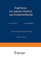 Ergebnisse der Inneren Medizin und Kinderheilkunde : Vierundsechzigster Band Erster Teil