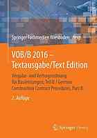 VOB/B 2016 - Textausgabe = VOB/B 2016 - text edition