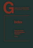 Gmelin handbook of inorganic and organometallic chemistry. Index, 2nd Supplement, Volume 3, C-C6.9