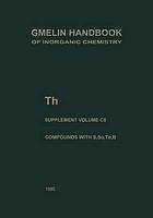 Th Thorium. Supplement. Volume C 5, Compounds with S, Se, Te and B