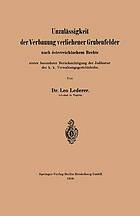 Unzulässigkeit der Verbauung verliehener Grubenfelder nach österreichischem Rechte unter besonderer Berücksichtigung der Judikatur des k. k. Verwaltungsgerichtshofes