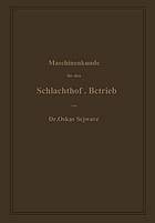 Maschinenkunde für den Schlachthof-Betrieb