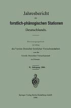 Jahresbericht der forstlich-phänologischen Stationen Deutschlands.