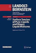 Surface tension of pure liquids and binary liquid mixtures. Supplement to volume IV/24
