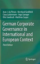 German corporate governance in international and European context