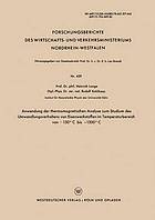 Anwendung der thermomagnetischen Analyse zum Studium des Umwandlungsverhaltens von Eisenwerkstoffen im Temperaturbereich von -150°C bis +1500°C