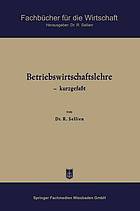 Betriebswirtschaftslehre - kurzgefasst