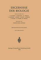 Ergebnisse der Biologie : Dreiundzwanzigster Band