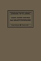 Das Relativitt̃sprinzip : Eine Sammlung von Abhandlungen