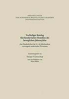 Vorläufiger Katalog Kirchenslavischer Homilien des beweglichen Jahreszyklus : Aus Handschriften des 11.-16. Jahrhunderts vorwiegend ostslavischer Provenienz