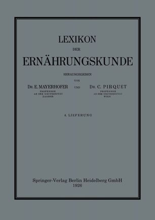 Lexikon der Ernährungskunde: 4. Lieferung