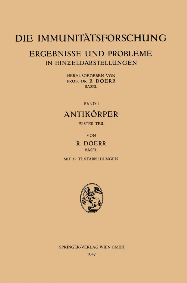 Antikörper: Teil 1: Definition. Zellularer Ursprung. Versuche, antikörperartig wirkende Stoffe in vitro zu erzeugen. Antikörperbildung als Reaktion bestimmter Zellen auf den Antigenreiz. Antikörper als Serumproteine. Der Antikörper, vom Antigen aus betrac