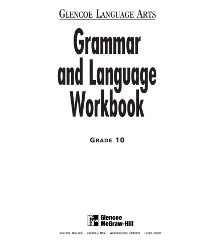 Grammar and Language Grade 10 [WORKBK-GRAMMAR &amp; LANGUAGE GRAD]