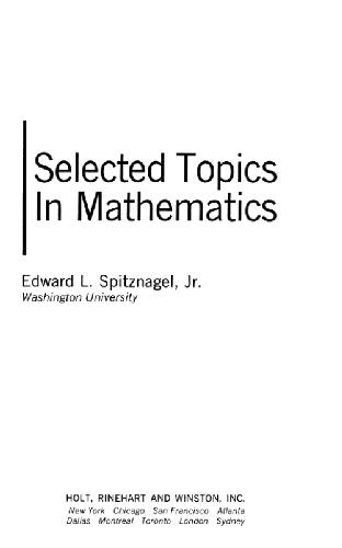 Selected Topics in Mathematics