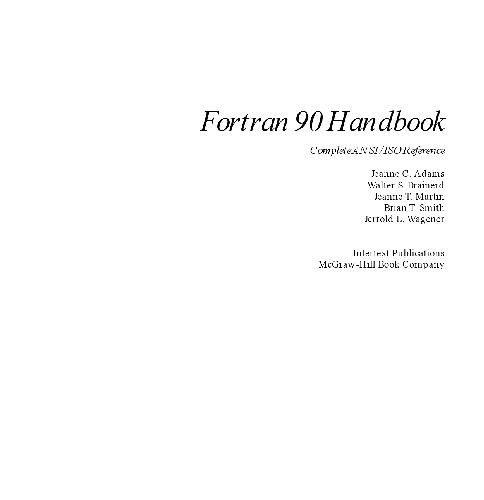 FORTRAN 90 Handbook