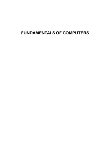 Fundamental of computers