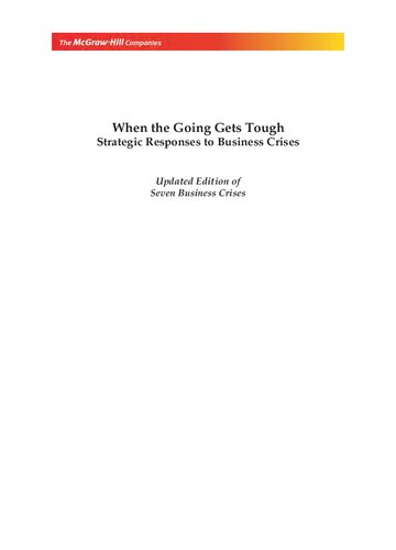 When the going gets tough : strategic responses to business crises