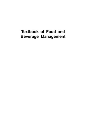 Textbook Of Food And Beverage Management