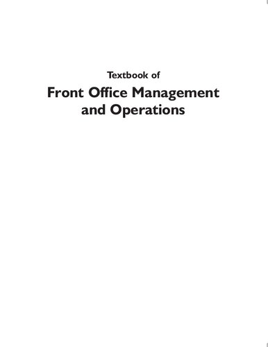 Front Office Management and Operations