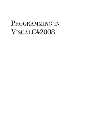 Programming in Visual C# 2008