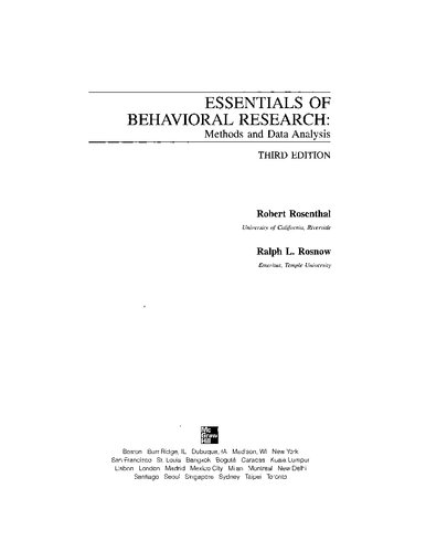 Essentials Of Behavioral Research