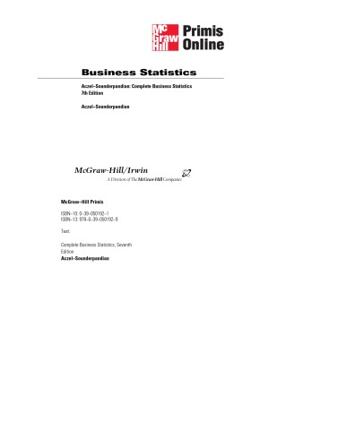 Complete Business Statistics with Student CD (The Mcgraw-Hill/Irwin Series)