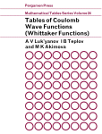 Tables of coulomb wave functions (Whittaker functions)