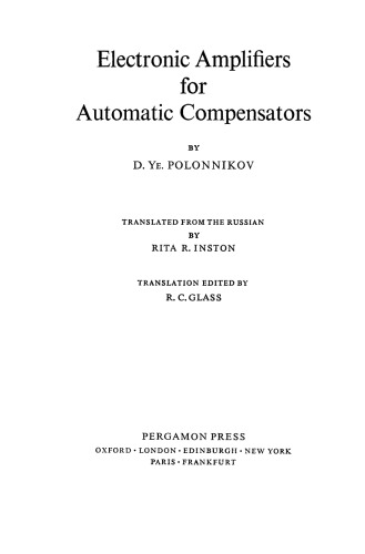 Electronic Amplifiers for Automatic Compensators