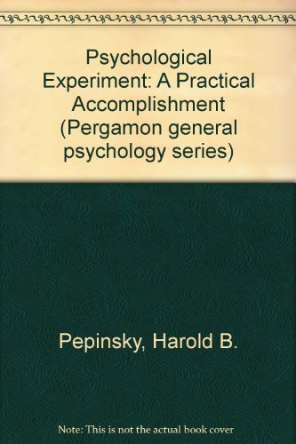 Psychological Experiment (Pergamon general psychology series)