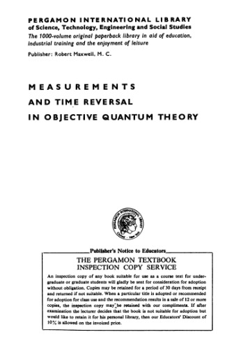 Measurement and Time Reversal in Objective Quantum Theory