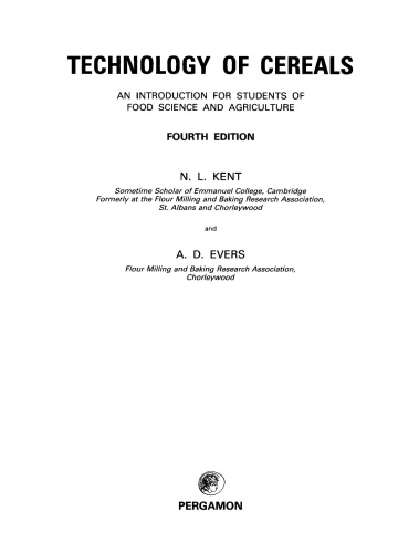 Technology Of Cereals