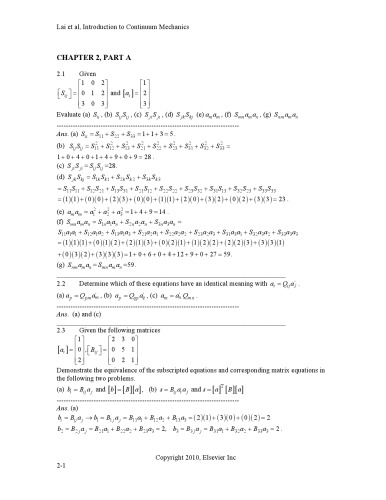 Introduction to Continuum Mechanics--Solutions Manual