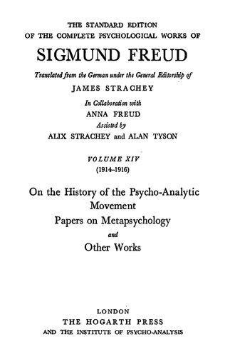 The Standard Edition of the Complete Psychological Works 14