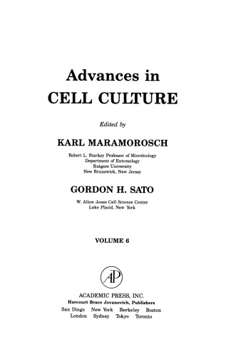 Advances in Cell Culture, Volume 6