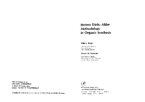 Hetero Diels-Alder Methodology in Organic Synthesis (Organic Chemistry, a Series of Monographs) (Organic Chemistry, a Series of Monographs)