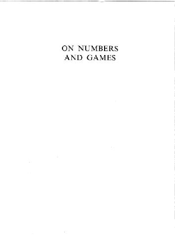 On Numbers and Games