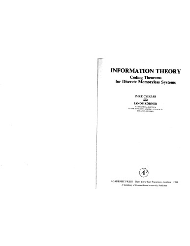 Csiszar Information Theory