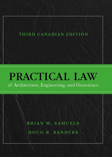 Practical Law of Architecture, Engineering, and Geoscience, Third Canadian Edition, Test Bank