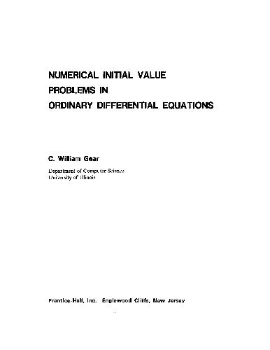 Numerical Initial Value Problems in Ordinary Differential Equations