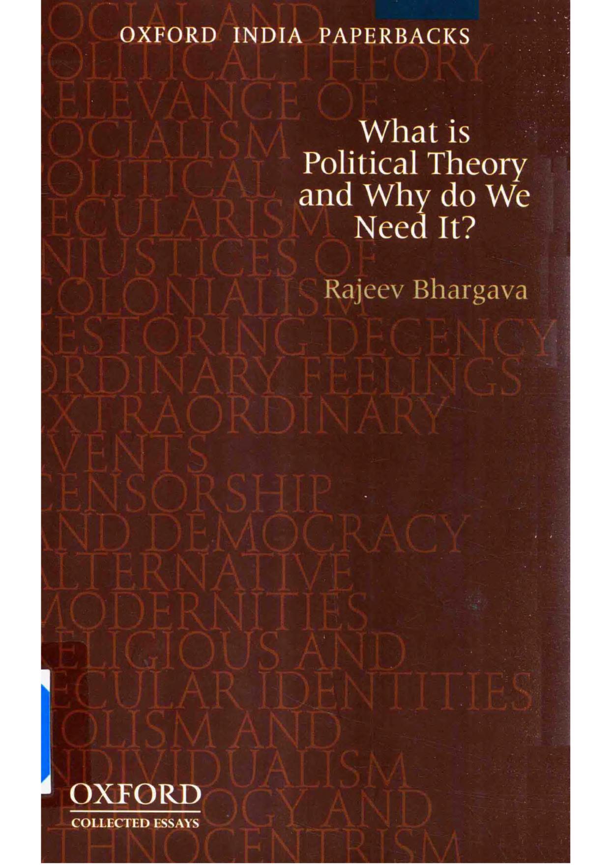 What Is Political Theory and Why Do We Need It?