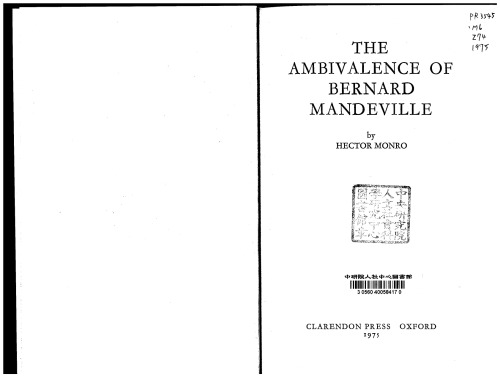 Ambivalence of Bernard Mandeville