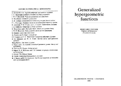 Generalized Hypergeometric Functions