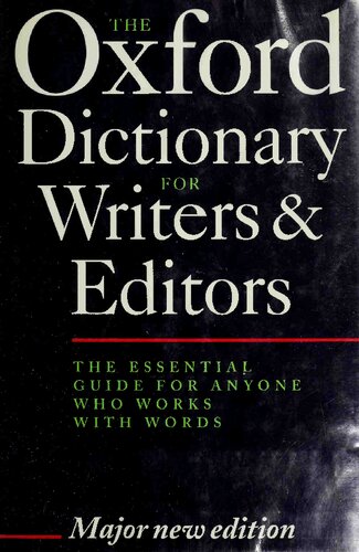 The Oxford Dictionary for Writers and Editors