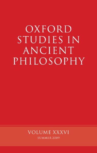 Oxford Studies in Ancient Philosophy